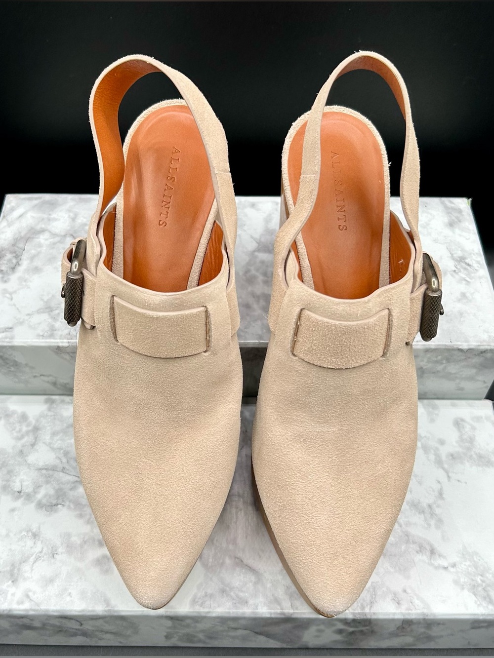 ALL SAINTS Yuki Suede Platform Clog in Brown Suede-Wooden Heel. EU size 39 - Picture 4 of 13
